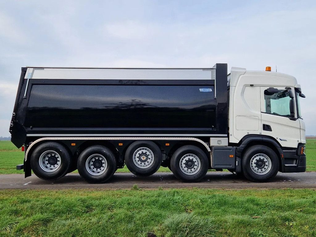 Scania 10x4 Quadro 46-ton met hefbare uitschakelbare 5de as en Gijsbertsen achterover kipper