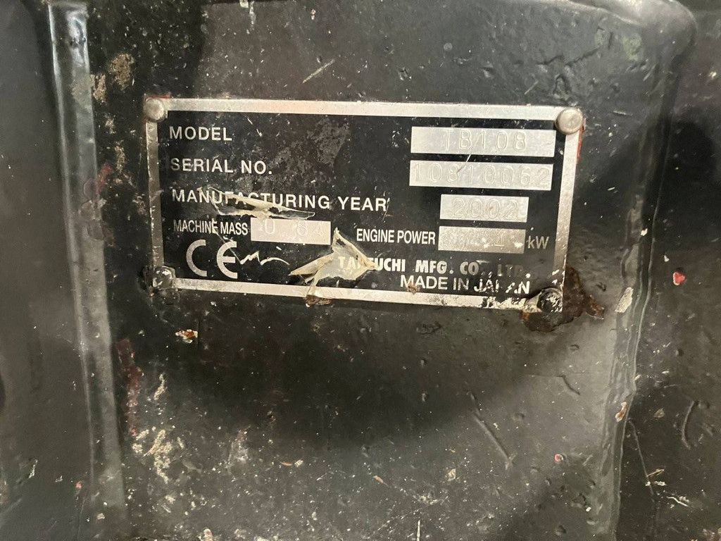 Minigraver Takeuchi TB108 Diesel 2002