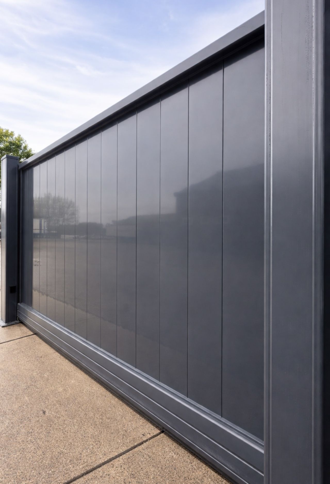 NIEUW] Luxe Automatische Schuifpoort Kopal Aluette – RAL 7016