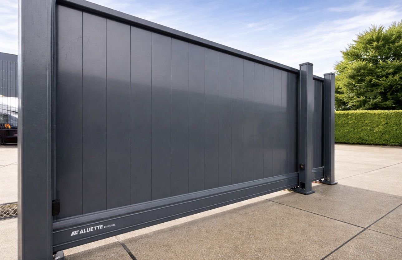 NIEUW] Luxe Automatische Schuifpoort Kopal Aluette – RAL 7016