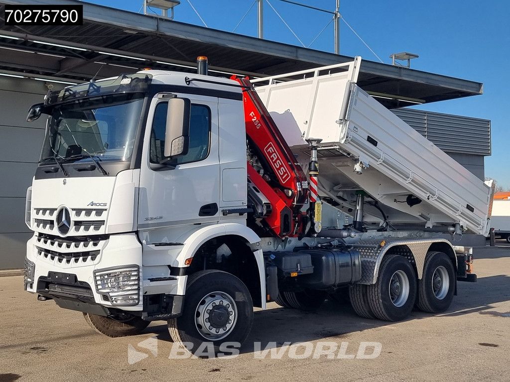 Mercedes Arocs 3348 6X6 Full Steel Retarder Fassi 25T/M Crane Kran Euro 6