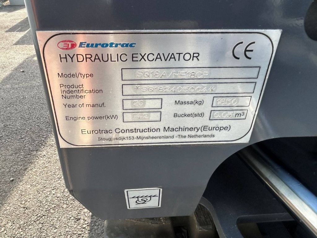 Eurotrac HE18 C Diesel-Raupenbagger 2020 Neu