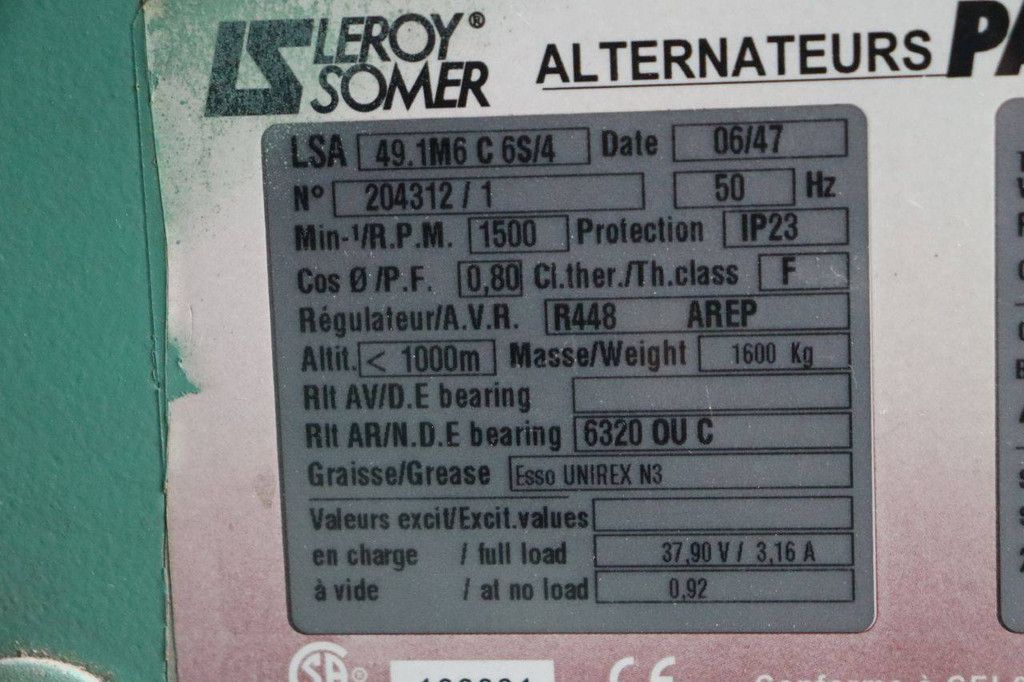 Container mit Generator Volvo Penta TAD 1642 GE 800kVA 2016