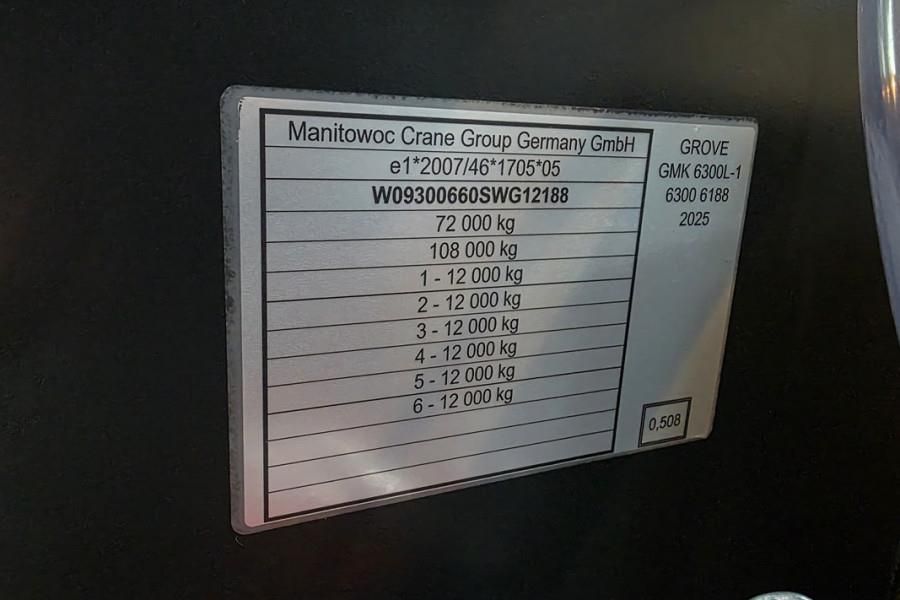 Grove GMK6300L-1 Available For Rent, Dutch Registration,