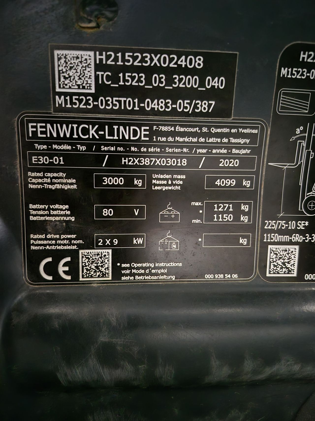 Linde E30-01 triplex sideshift 4.830 mm bj 2020 3392 uur