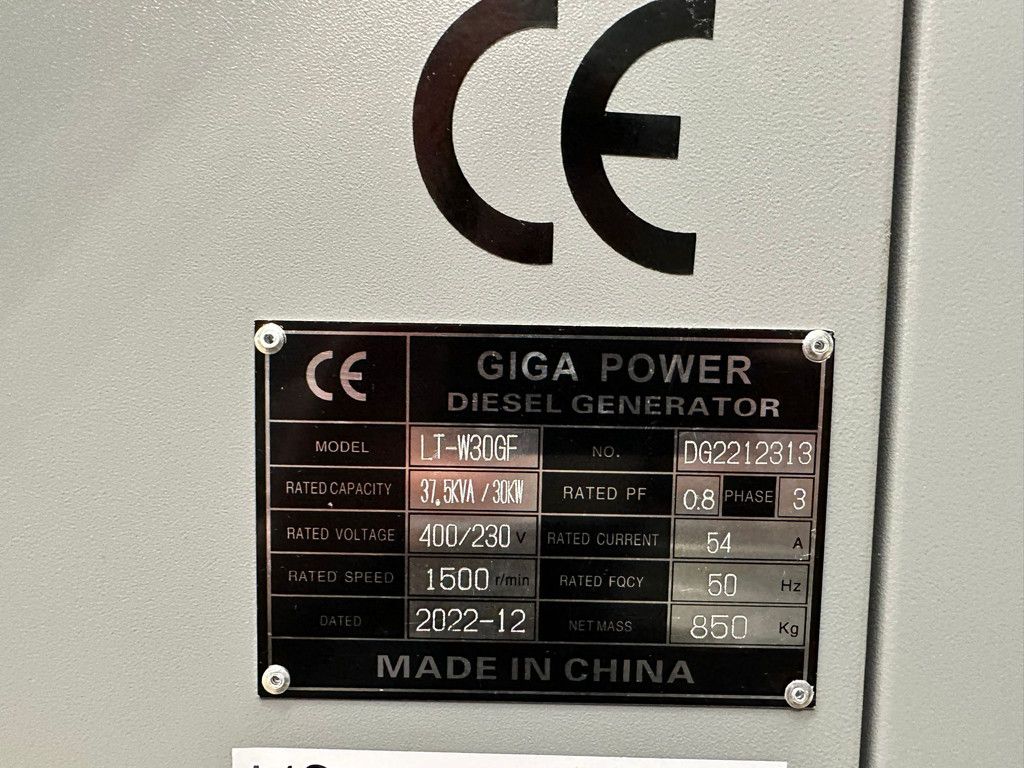 Giga power LT-W30GF 37.5 kVA silent generator