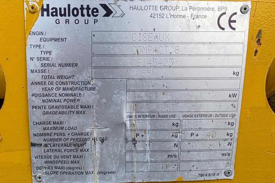 Haulotte Compact 8 Electric, 8.2m Working Height, 350kg Cap