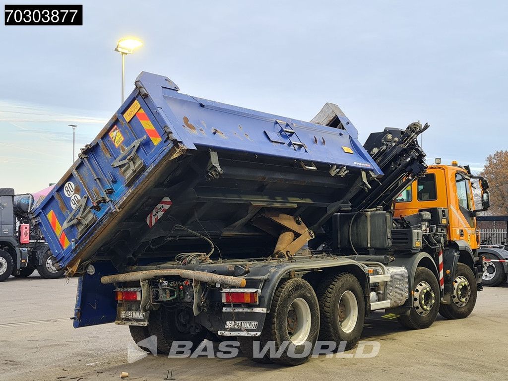 Iveco Trakker 450 8X4 HIAB 211 EP-4 Hiduo Kran Crane Big-Axle 2-Side Tipper Euro 6