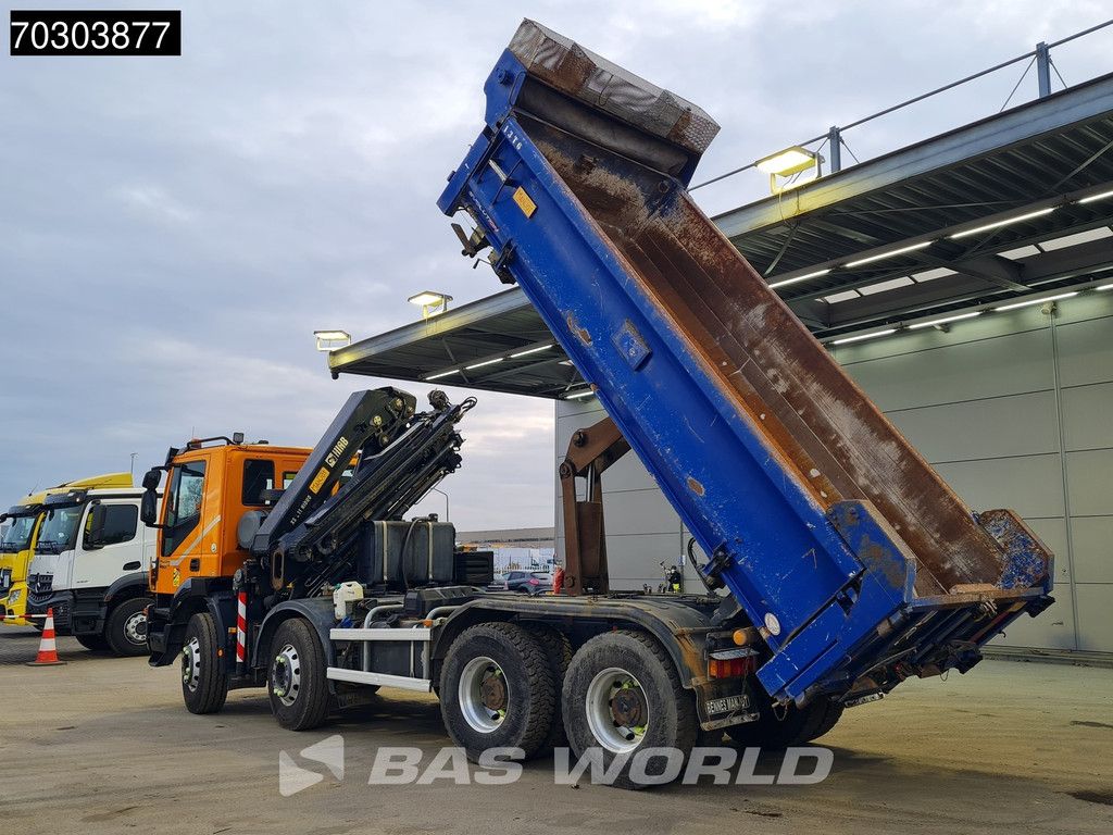 Iveco Trakker 450 8X4 HIAB 211 EP-4 Hiduo Kran Crane Big-Axle 2-Side Tipper Euro 6