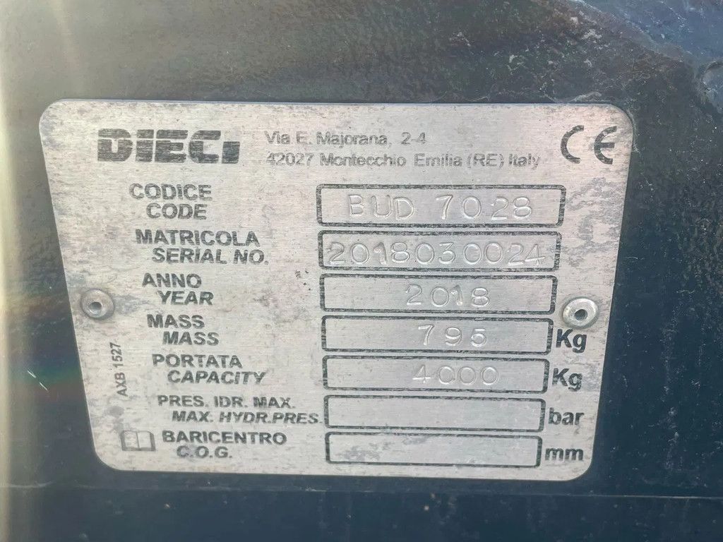 Dieci BUD7028 | CENTERING HANDLER | RIB HANDELING CLAMP | TUNNEL