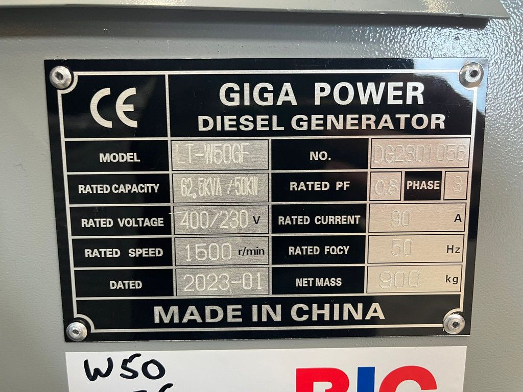 Giga power LT-W50-GF 62.5 kVA silent set