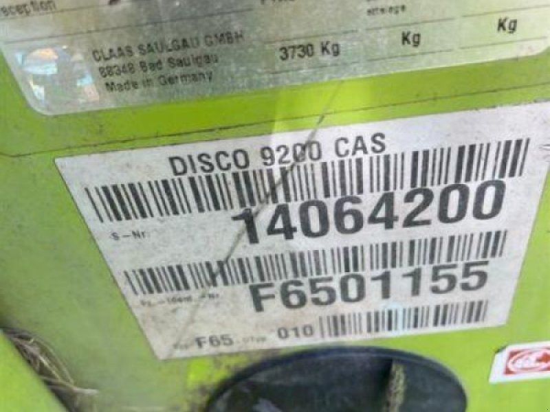 Claas SCHEIBENMÄHWERK DISCO 9200 CAS
