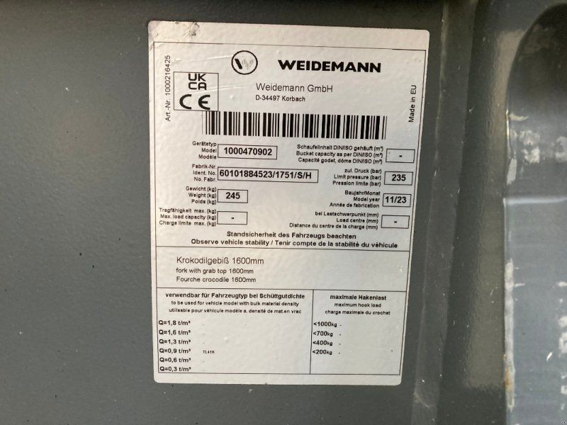 Kramer 1600 mm Vielzweckgabel