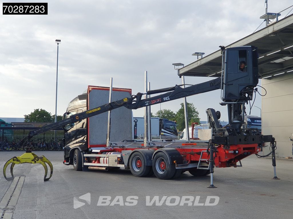Volvo FH16 FH16 750 6X4 HIAB E96S 79 wood crane Retarder Dynamic-Steering Big-Axle Euro 6