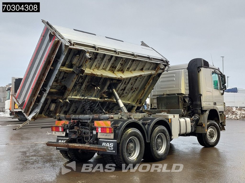 Mercedes Actros 3351 6X6 9m3 Meiller 3-side tipper Big-Axle Steelsuspension semi-Automatic Euro 5