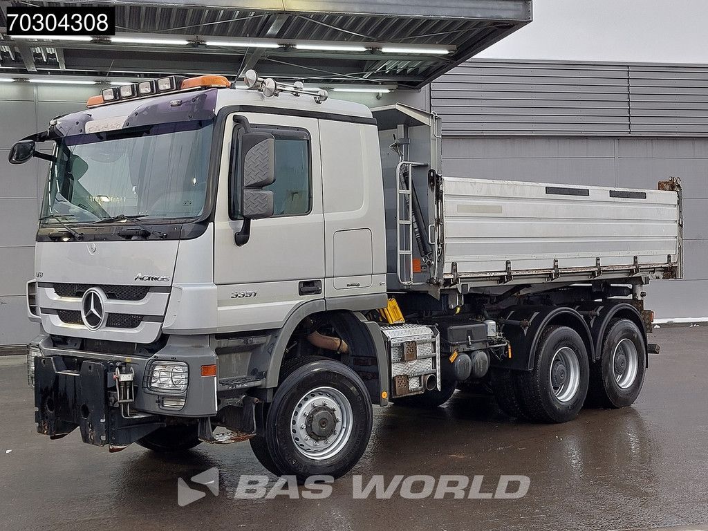 Mercedes Actros 3351 6X6 9m3 Meiller 3-side tipper Big-Axle Steelsuspension semi-Automatic Euro 5