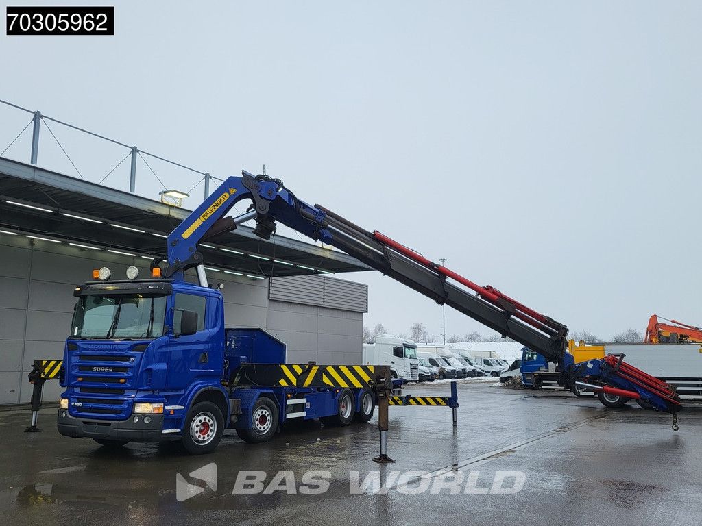 Scania R R420 8X2 Palfinger PK100002 Crane Kran + PJ170 JIB Lift Axle Euro 4