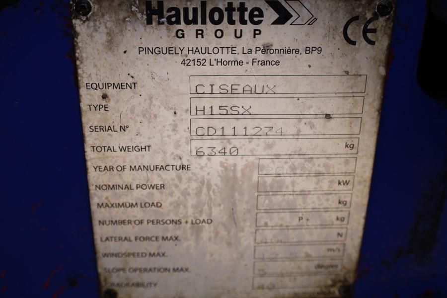 Haulotte H15SX Diesel, 4x4 Drive 15 Working Height, 500kg C