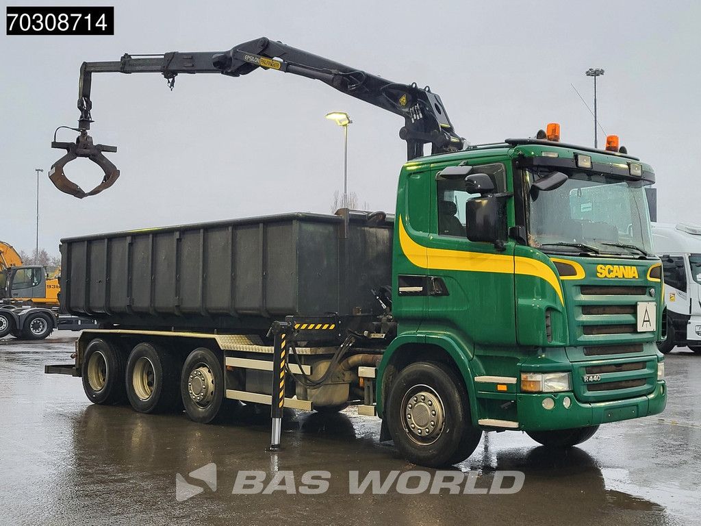 Scania R440 8X2 Palfinger Q150Z82 Kran Crane Bevako cable lift + container Euro 5