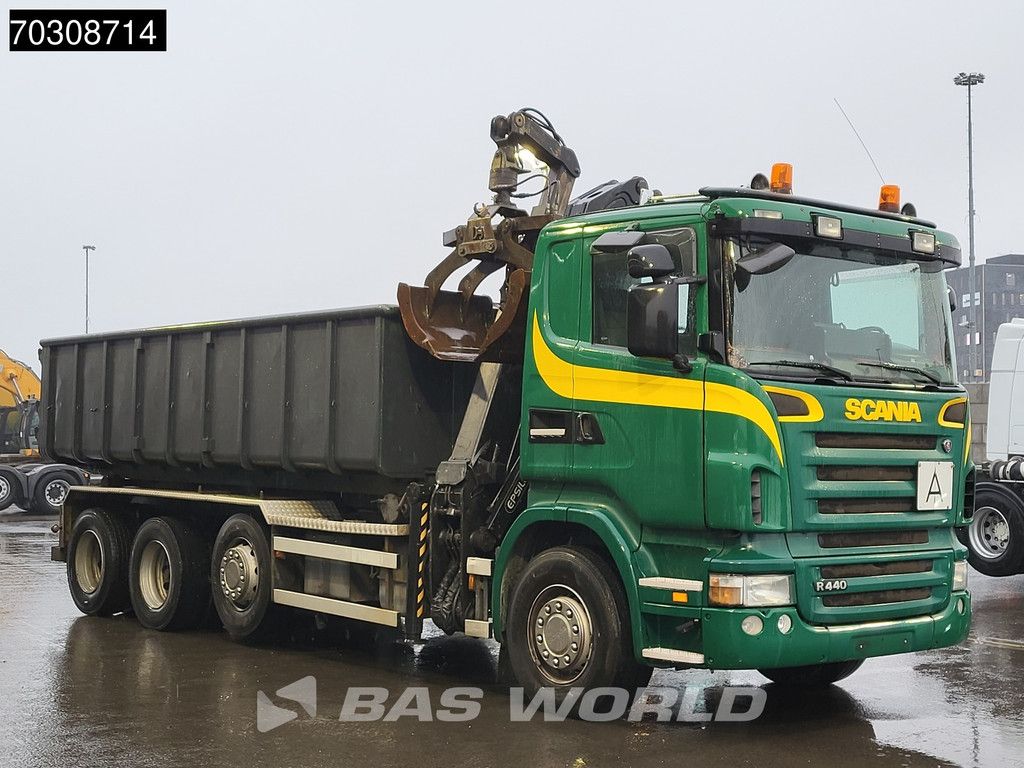 Scania R440 8X2 Palfinger Q150Z82 Kran Crane Bevako cable lift + container Euro 5