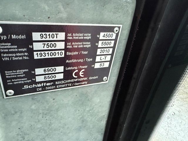 Schaffer 9310T Bj2010 Telescoop Vereiker Tele Shovel 5m Hefh