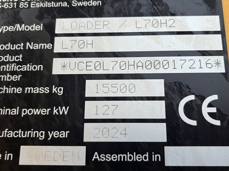 Volvo L 70 H H2 BEMÆRK MED GARANTI FRA FREM TIL DEN 18.6.2026. A