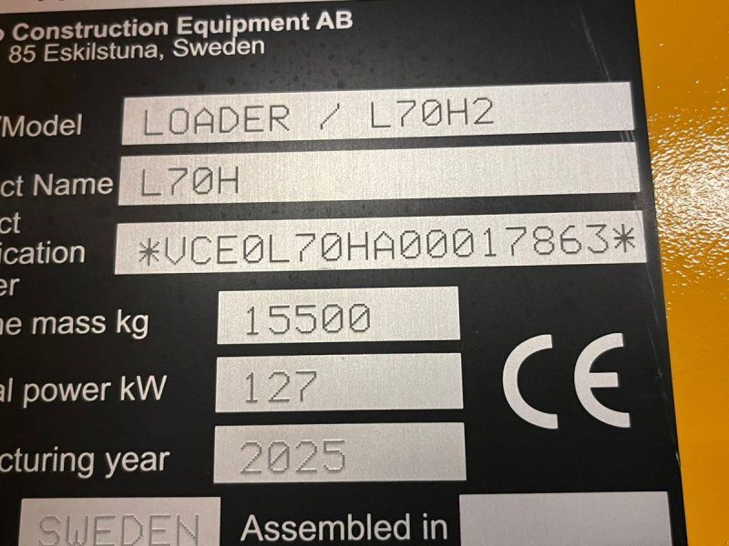 Volvo L 70 H H2 AGRICULTURE DK-maskine med lang arm, Co-Pilot & med 75