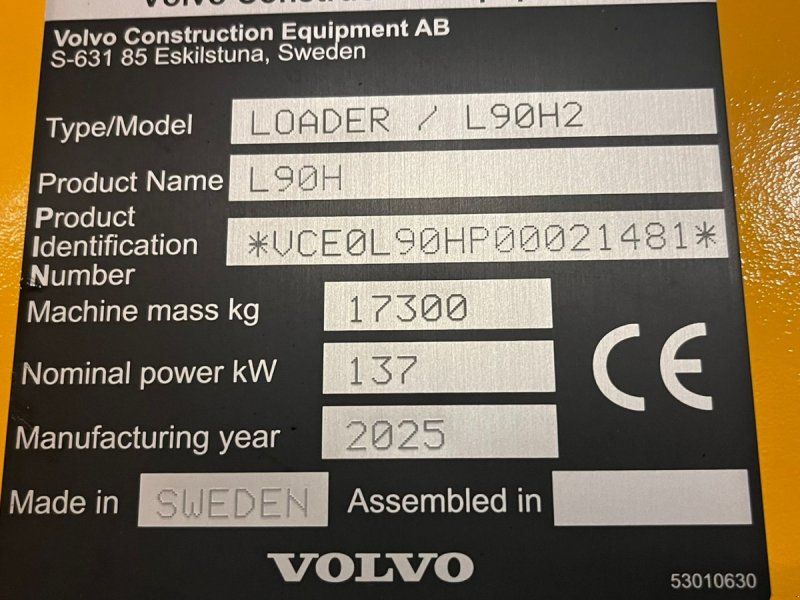 Volvo L 90 H H2 AGRICULTURE DK-maskine, Co-Pilot, LANG-BOM & med bred