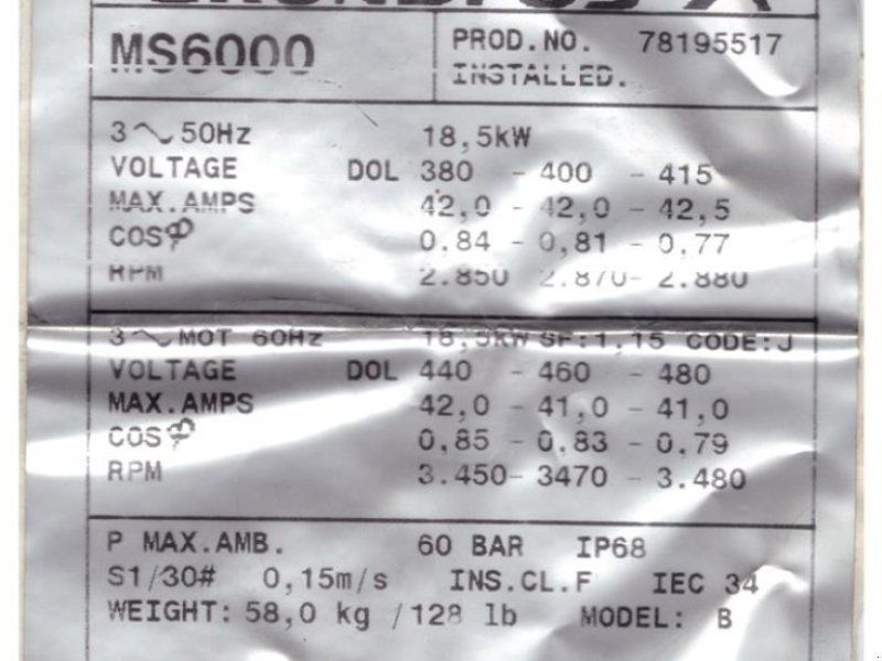 GRUNDFOS SP60/11 25 HK