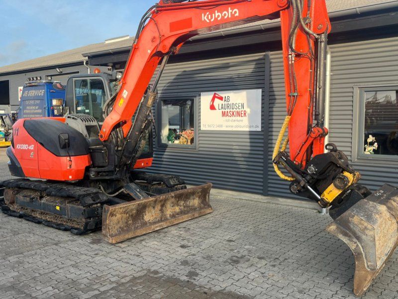Kubota KX080-4 Engcon rotortilt og centralsmørring