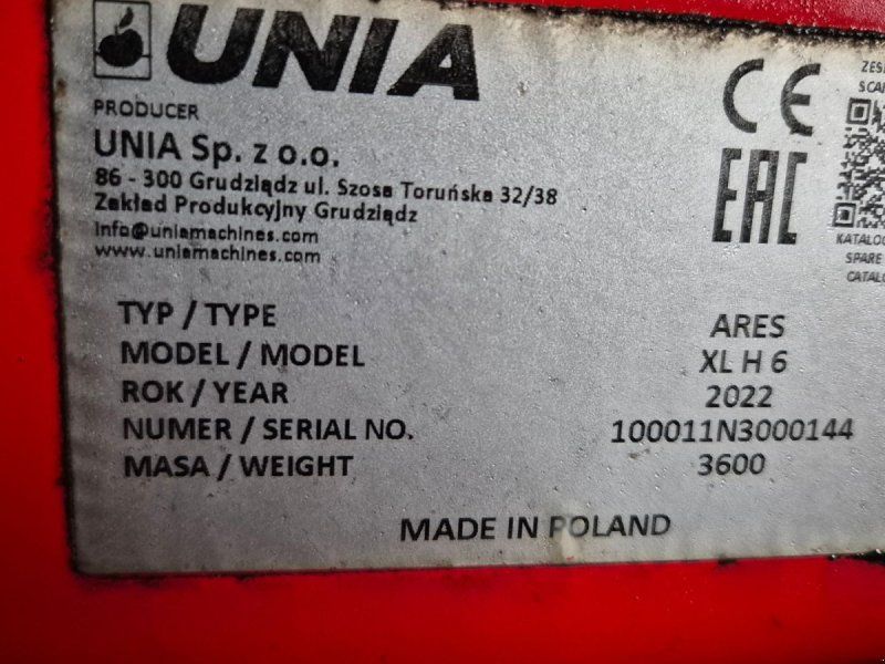 Unia Ares XL H 6 med APV PS 200 frøkasse