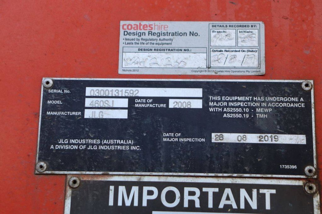 JLG 460SJ Diesel 16.1m Telescopic Boom Lift 2008