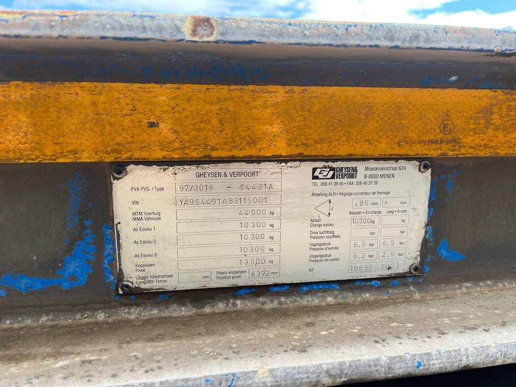 Semi-trailer Gheysen and Verpoort 97/3018-S4431A 2003