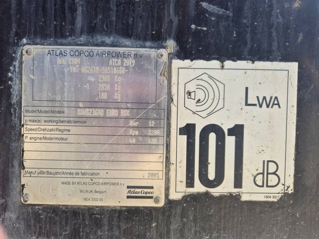 Compressor Atlas Copco XAHS236MD Euro Box Diesel 130kW 12bar 2005