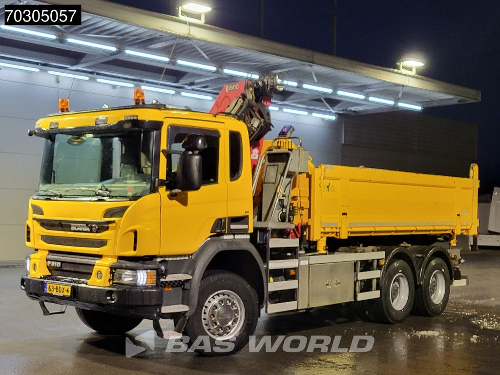 Scania P410 6X6 NL-Truck HMF 1800-K3 Kran Crane 6x6 Big-Axle Steel suspension Euro 6
