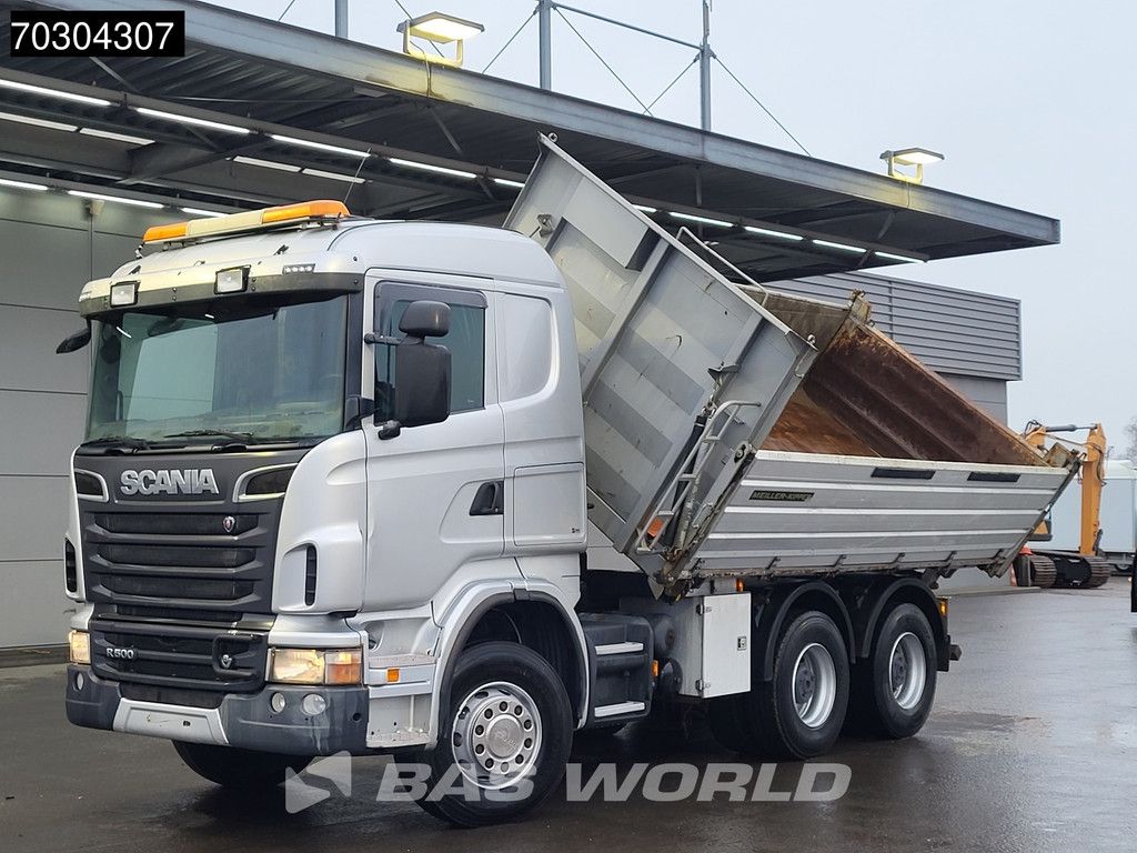 Scania R500 6X4 10m3 Meiller 3-side tipper V8 Big-Axle Steelsuspension Euro 5
