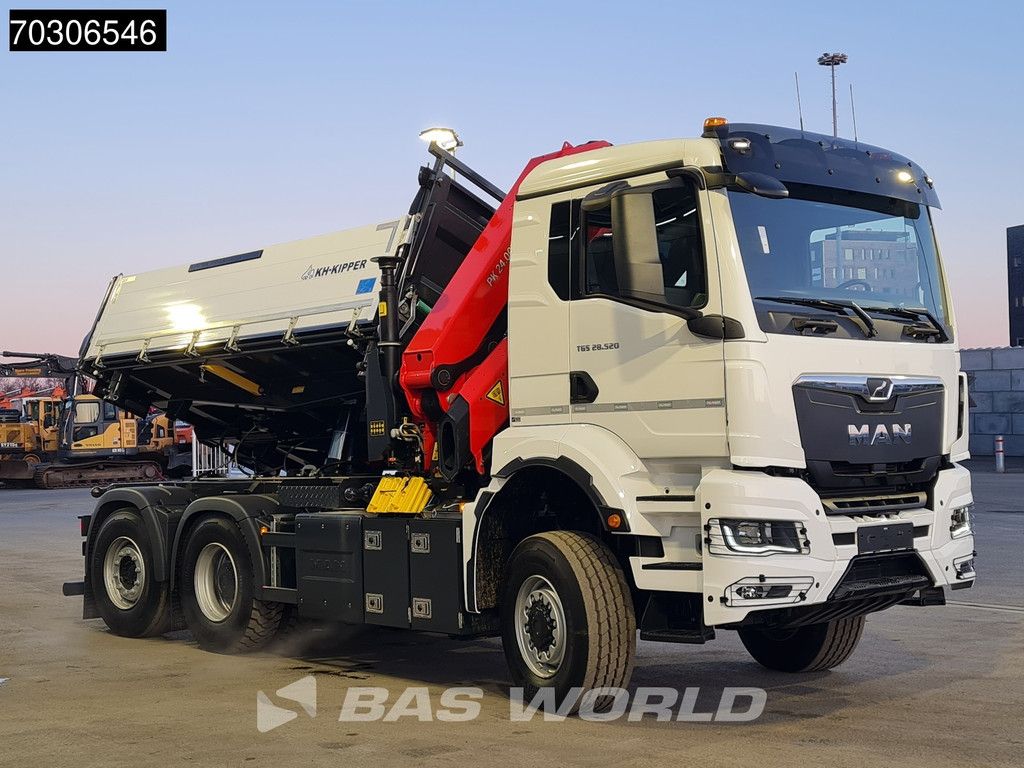 MAN TGS 28.520 6X4 NEW Palfinger PK24001 SLD 5 Kran 2-way tipper Retarder Lift+Steering Axle