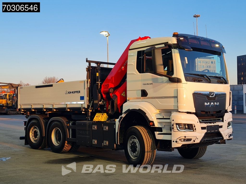 MAN TGS 28.520 6X4 NEW Palfinger PK24001 SLD 5 Kran 2-way tipper Retarder Lift+Steering Axle