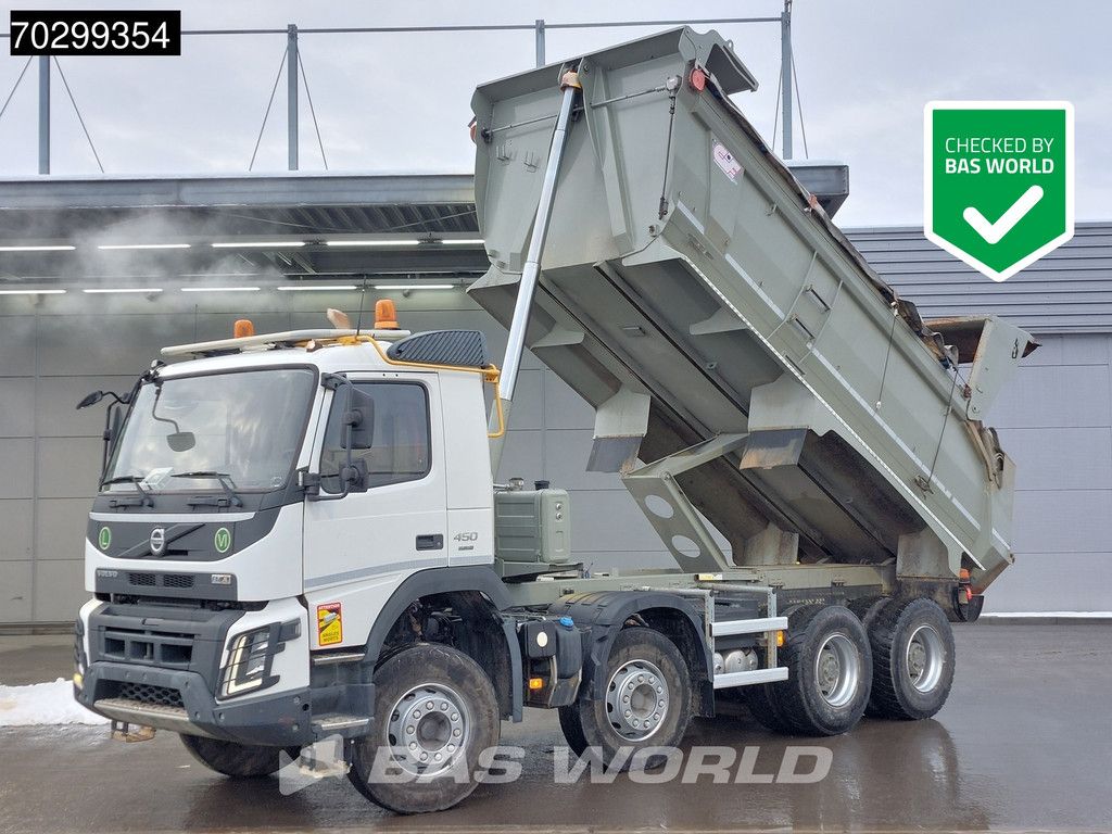 Volvo FMX 450 8X4 16m3 tipper Steel suspension Big-Axle Automatic VEB Euro 6