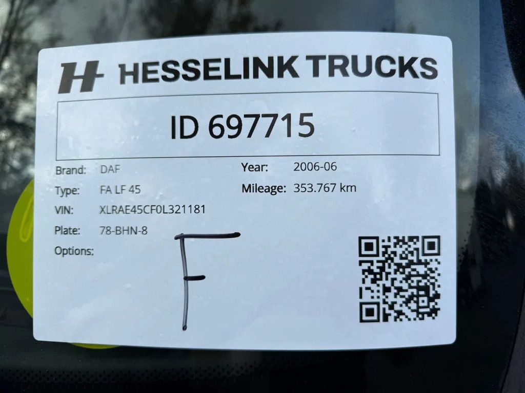 DAF LF 45 180 Box Manual Gearbox LBW NL Truck APK/TUV 05-2026