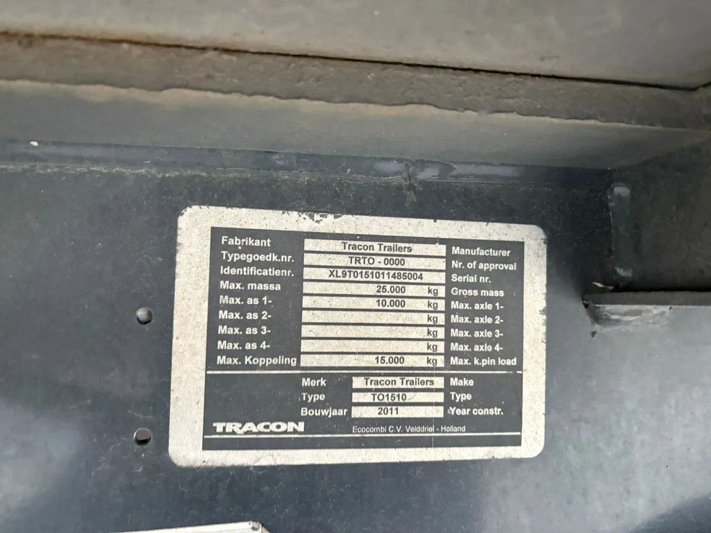 Tracon 11.5M 1AS City Stuuras Schuifzeil Laadklep 1500KG APK 07-2026