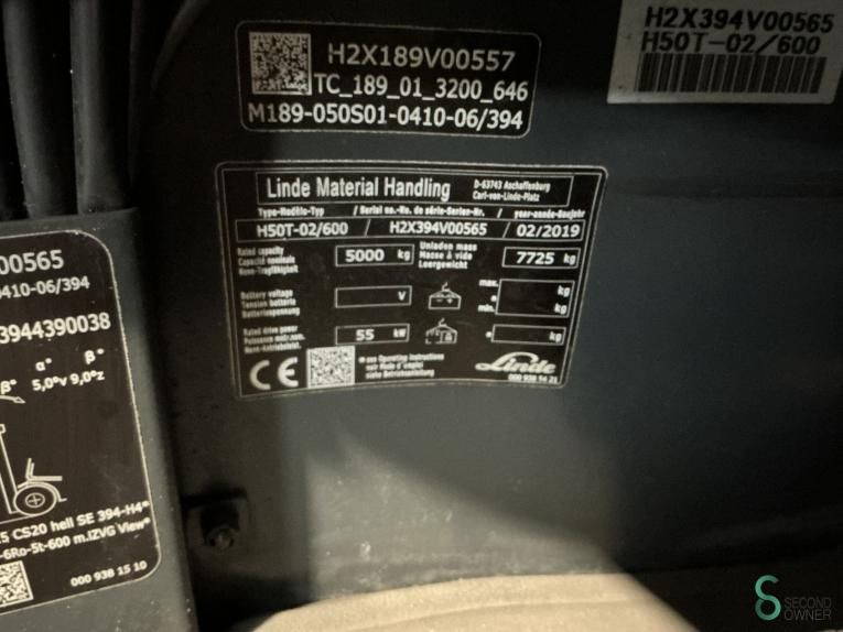 Forklifts LPG Linde H50T 2019 Fork positioner Cabin