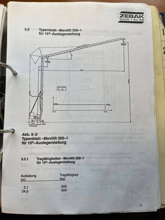 Construction crane DAF 2500 Diesel 1985/Movilift 200-1 Electric 1999