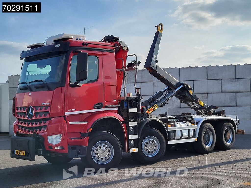 Mercedes Arocs 4145 8X4 NL-Truck HMF 2243 Z Crane Hyva 26-51-S Steelsuspension Big-Axle Automatic Euro 6