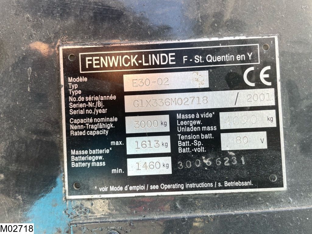 Linde E30 3000KG, 4.3M, 8307h, charger