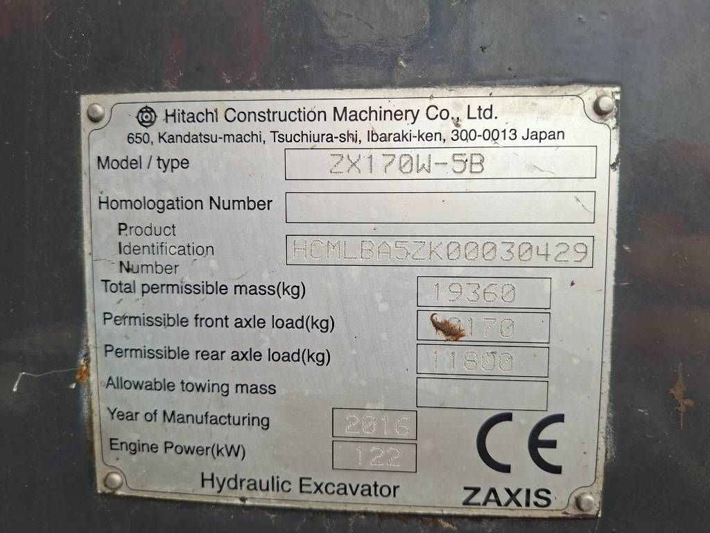 Hitachi ZX 170 W-5 B