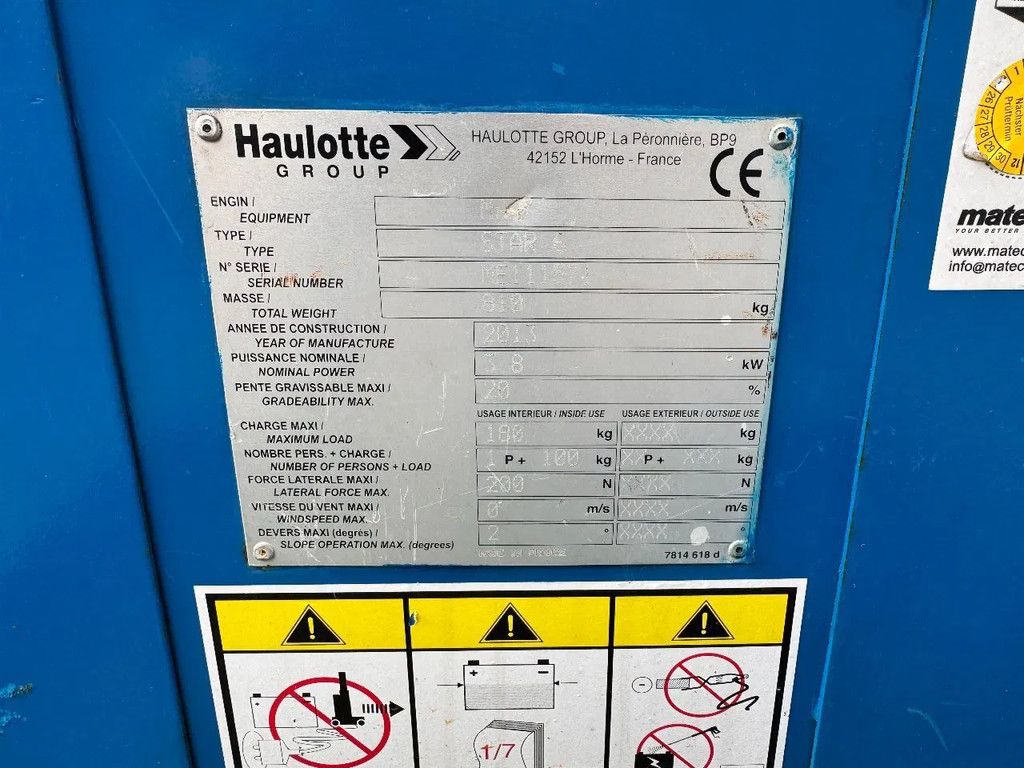 Haulotte Star 6 Picking Hoogwerker Masthoogwerker