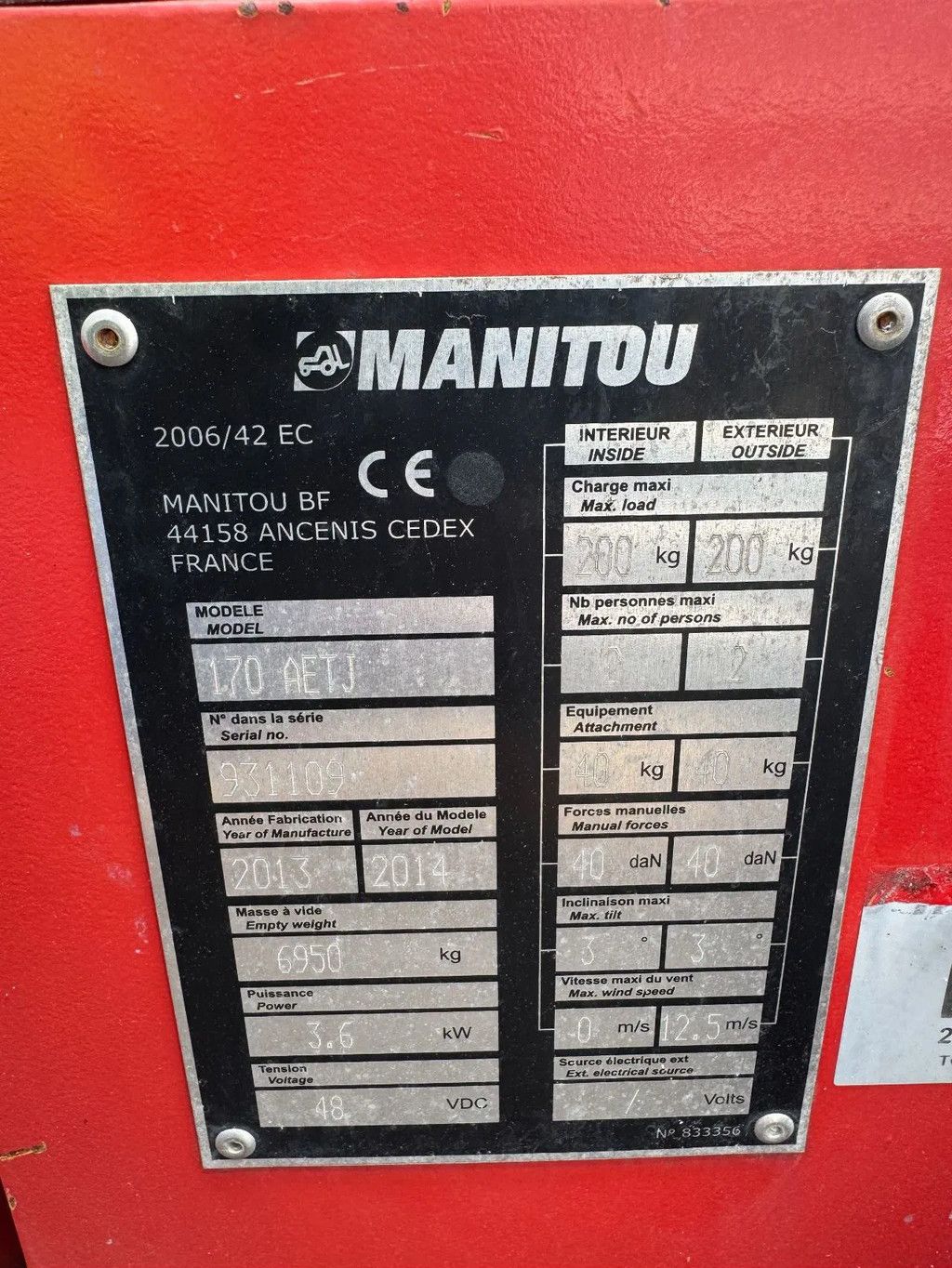 Manitou 170AETJ L Hoogwerker Knikarmhoogwerker