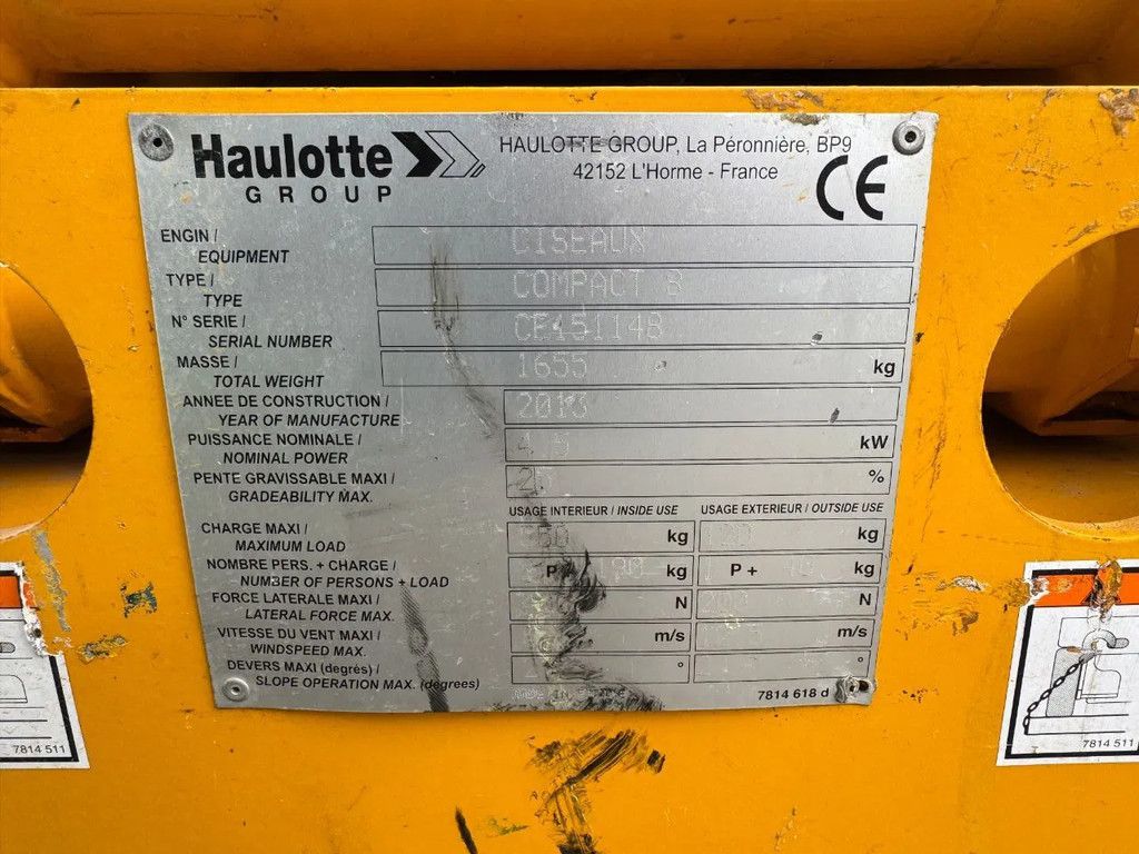 Haulotte Compact 8 Hoogwerker Schaarhoogwerker