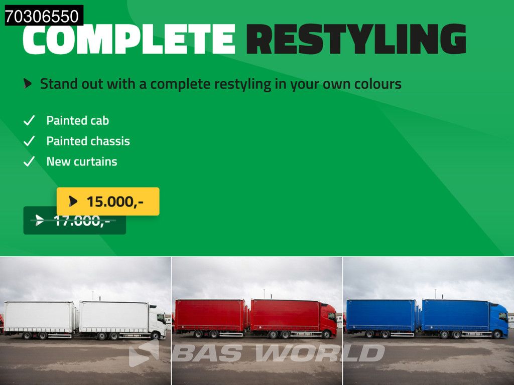 Volvo FH 460 6X2 LNG! Curtainside Combi Sliding roof Automatic VEB+ Euro 6